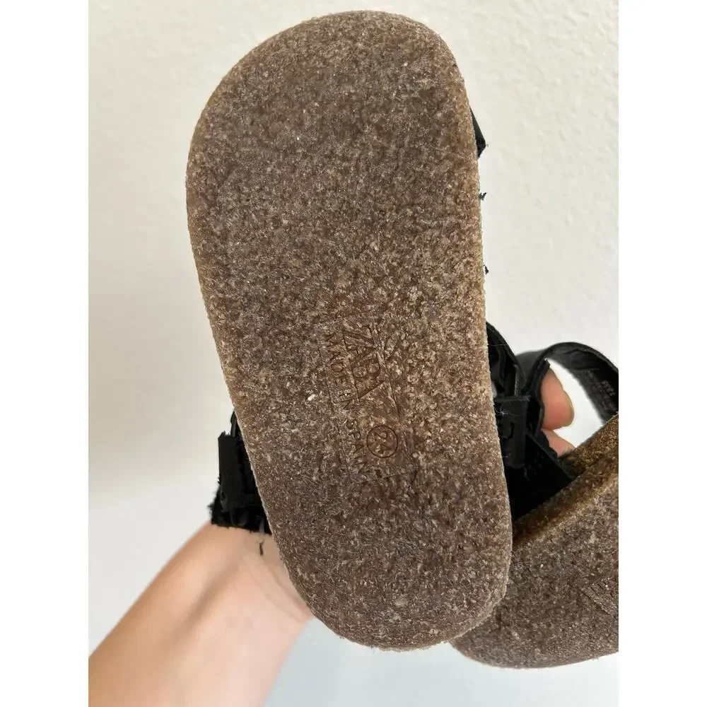ZARA Baby Leather Sandals in Black Size 8